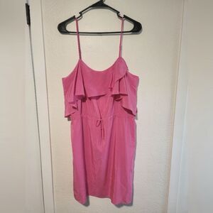 Amanda Uprichard 100% Silk Cami Strap Ruffle Dress Large